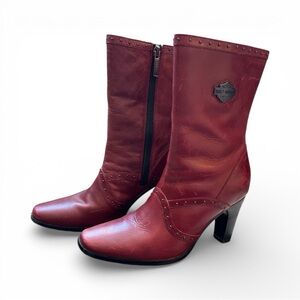 Harley Davidson | Leather Studded Healed Boots Size 6